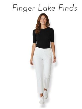 J. Jill Essential Cotton White Stretch Crops, 4